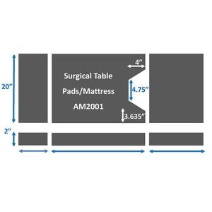 Surgical Table Pads for Steris 2080, 3 piece set