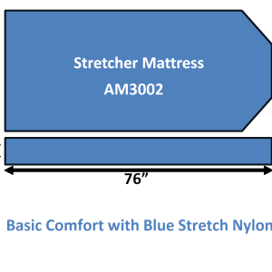 Stretcher Mattress, Basic Comfort, 76x26x4 inch with 10 inch Top Center cut