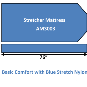 Stretcher Mattress, Basic Comfort, 76x29x4 inch with 10 inch Top Center cut