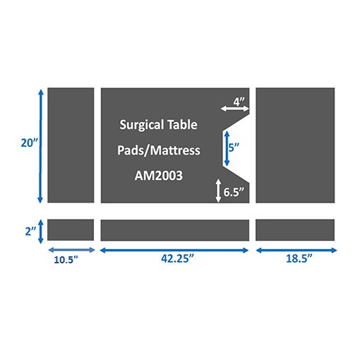 Surgical Table Pads for Steris 3080/3085, 3 piece set, 2" thick - Image 1