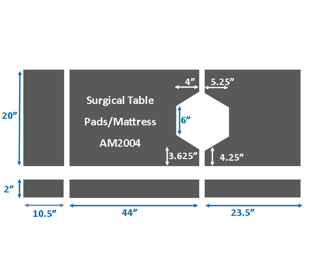 Surgical Table Pads for Steris 4085, 3 piece set, 2" thick - Image 1