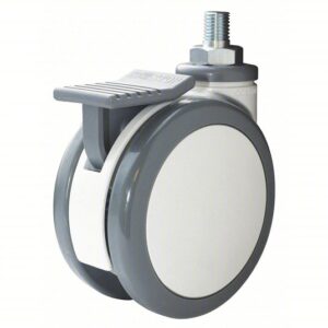 Caster 5 inch swivel with steam & Brake, M16 Thread (#AW5011BM)