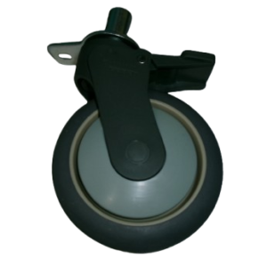 Caster 5 inch with Swivel & Brake,  Stem with side plate (#AW5015M)
