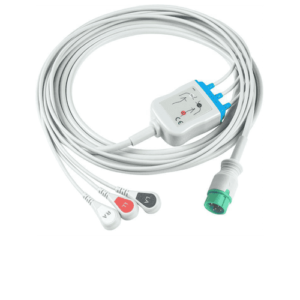 ECG Cable for Axia, 3 Lead, Snap, One Piece