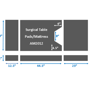 Surgical Table Pads for Skytron 3501, 3501B, 3 piece set, 2" thick