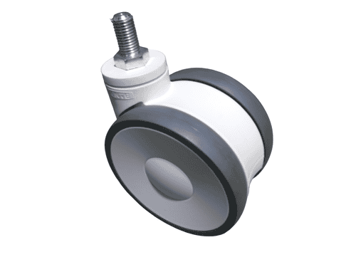 Caster Twin wheel 5 inch, Swivel, M16 Threaded Steam - Image 1